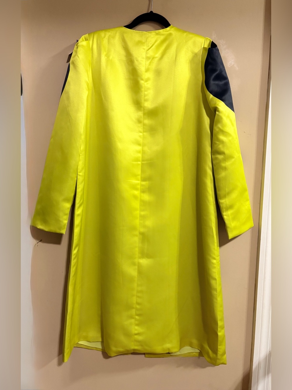 STYLEWE Neon Yellow Coat Dress or Tunic with Black Polka Dots - Picture 3 of 8